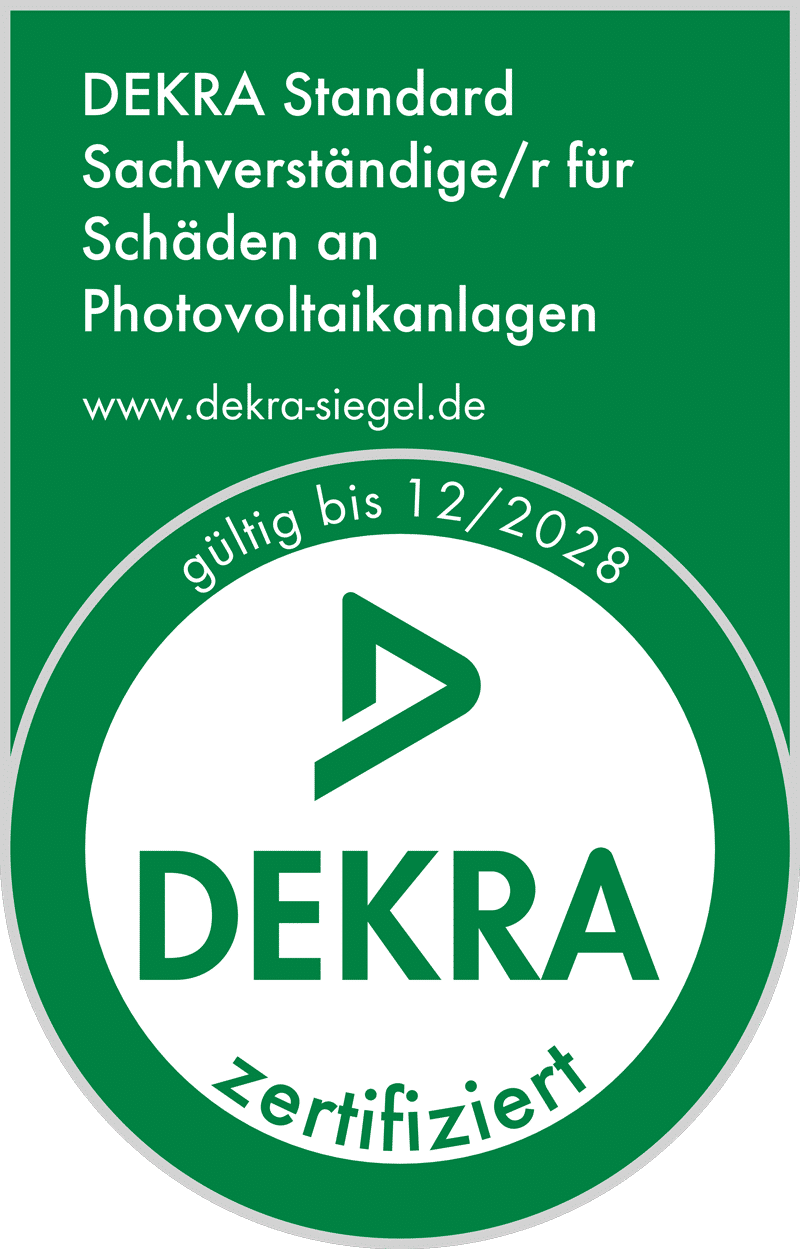 DEKRA Siegel: Sachverständige/r für Schäden an Photovoltaikanlagen, gültig bis 12/2028